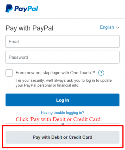 pay with any credit and debit card through the PayPal gateway