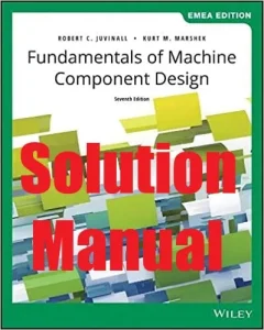 Solution Manual Fundamentals of Machine Component Design 7th Edition EMEA Edition Robert Juvinall Kurt Marshek