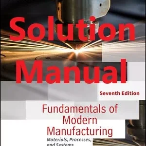 Solution Manual for Modern Manufacturing, Materials, Processes and Systems 7th Edition International Adaptation Mikell Groover