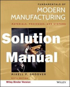 Solution Manual for Modern Manufacturing 6th Edition by Groover