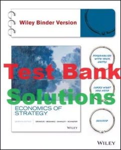 Test Bank and Solution Manual for Economics of Strategy 7th Edition David Besanko David Dranove