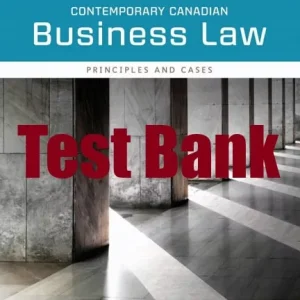 Test Bank for Contemporary Canadian Business Law 12th Edition John Willes John H Willes