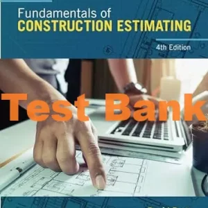 David Pratt Construction Estimating 4th Edition Test Bank