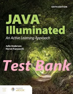 Test Bank for Java Illuminated 6th edition Julie Anderson & Hervé Franceschi